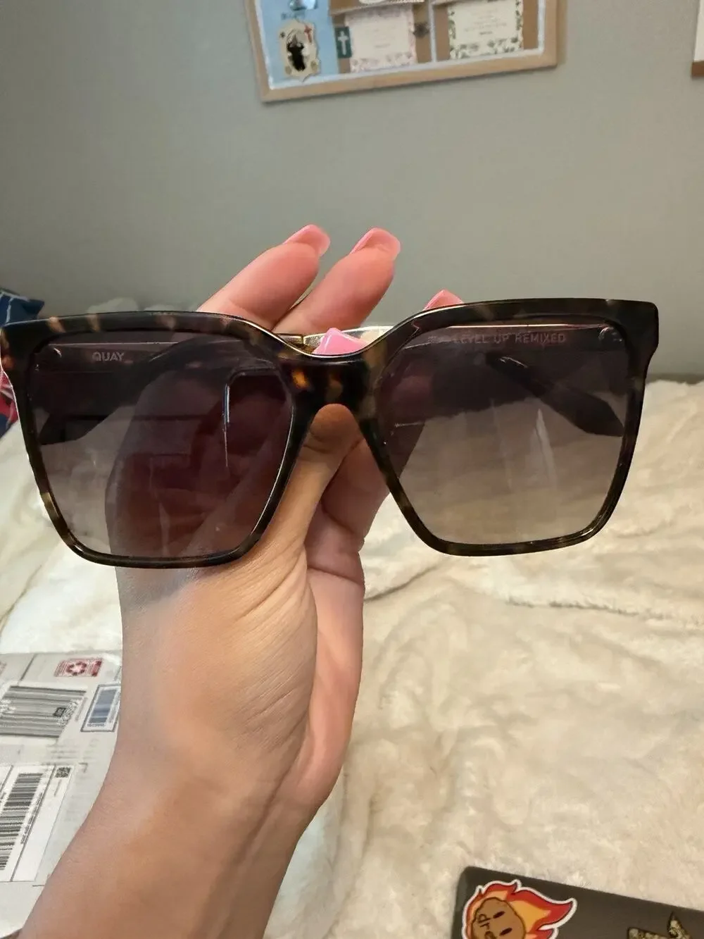 QUAY Level Up Remixed Tortoise Square Sunglasses Brown